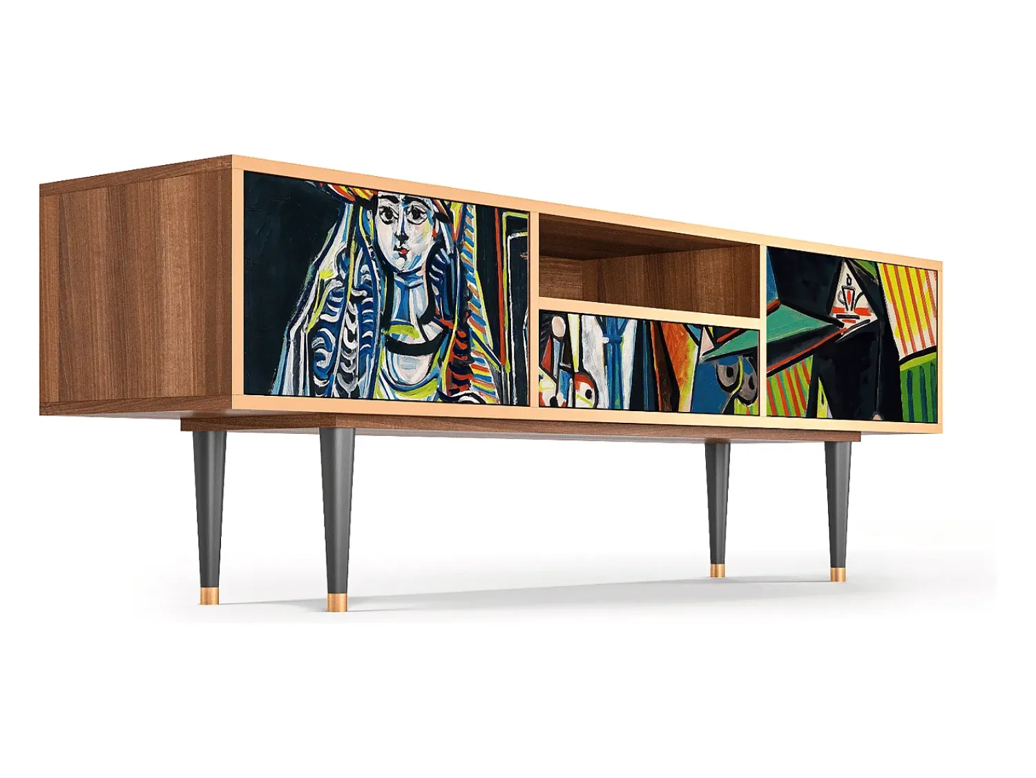 Móvel De Tv| Mueble de TV - 170х59х41 cm - T6 - Women of Algiers, Nogueira Castanho