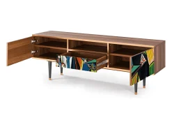 Móvel De Tv| Mueble de TV - 170х59х41 cm - T6 - Women of Algiers, Nogueira Castanho
