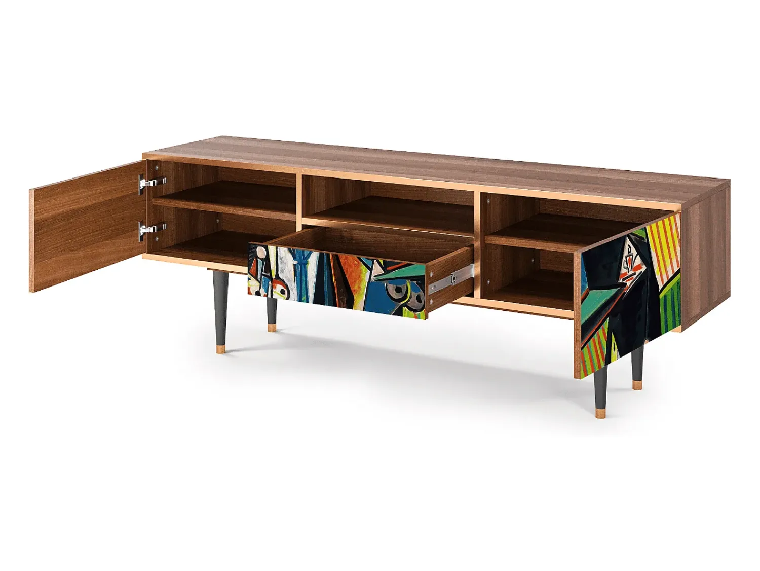 Móvel De Tv| Mueble de TV - 170х59х41 cm - T6 - Women of Algiers, Nogueira Castanho