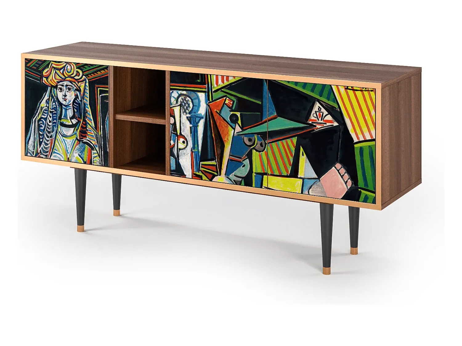 Móvel De Tv* Mueble de TV - 150х69х41 cm - T5 - Women of Algiers, Nogueira Castanho