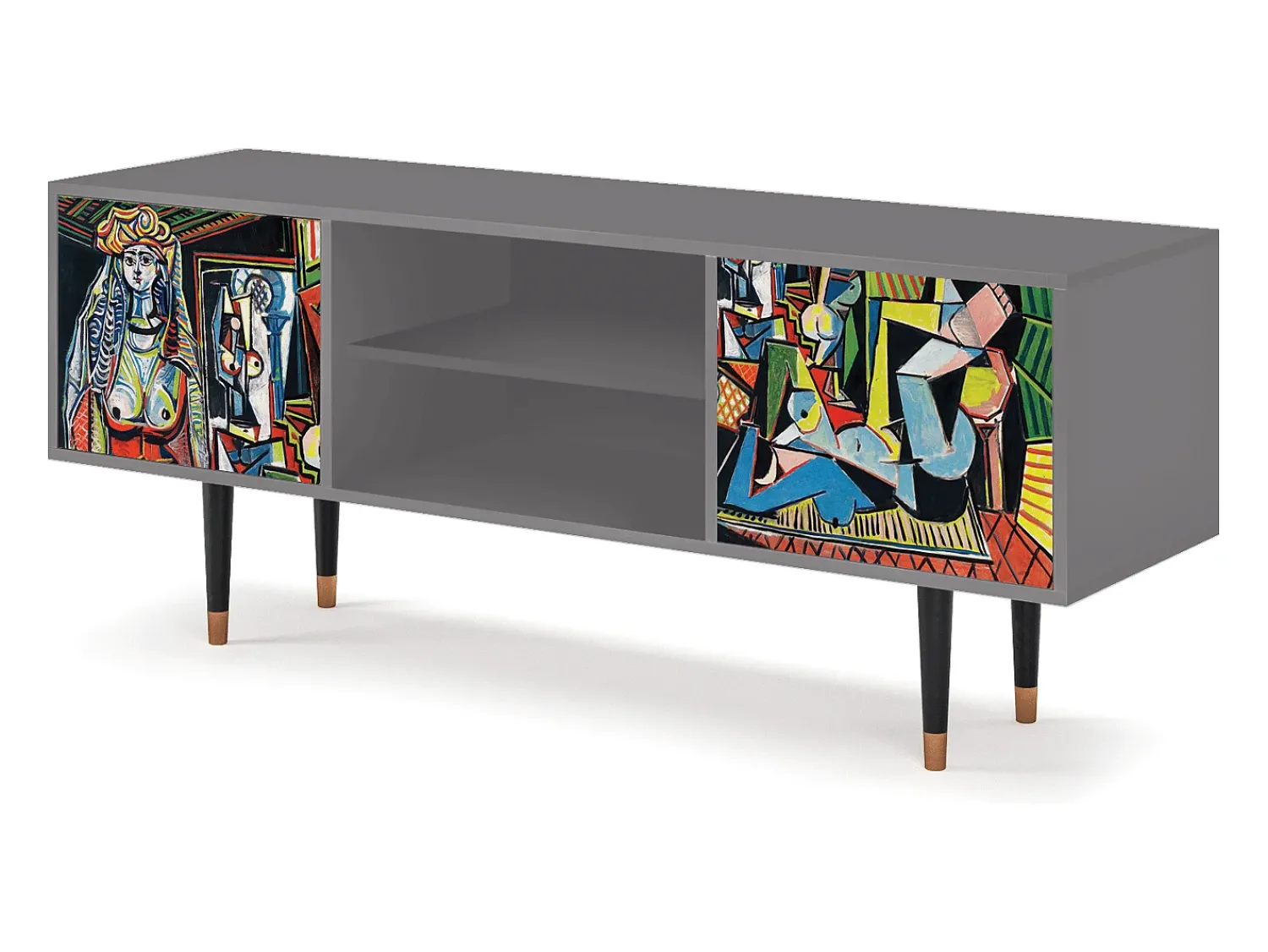 Móvel De Tv| Mueble de TV - 170х69х48 cm - T2 - Women of Algiers, Cinza Cinzento