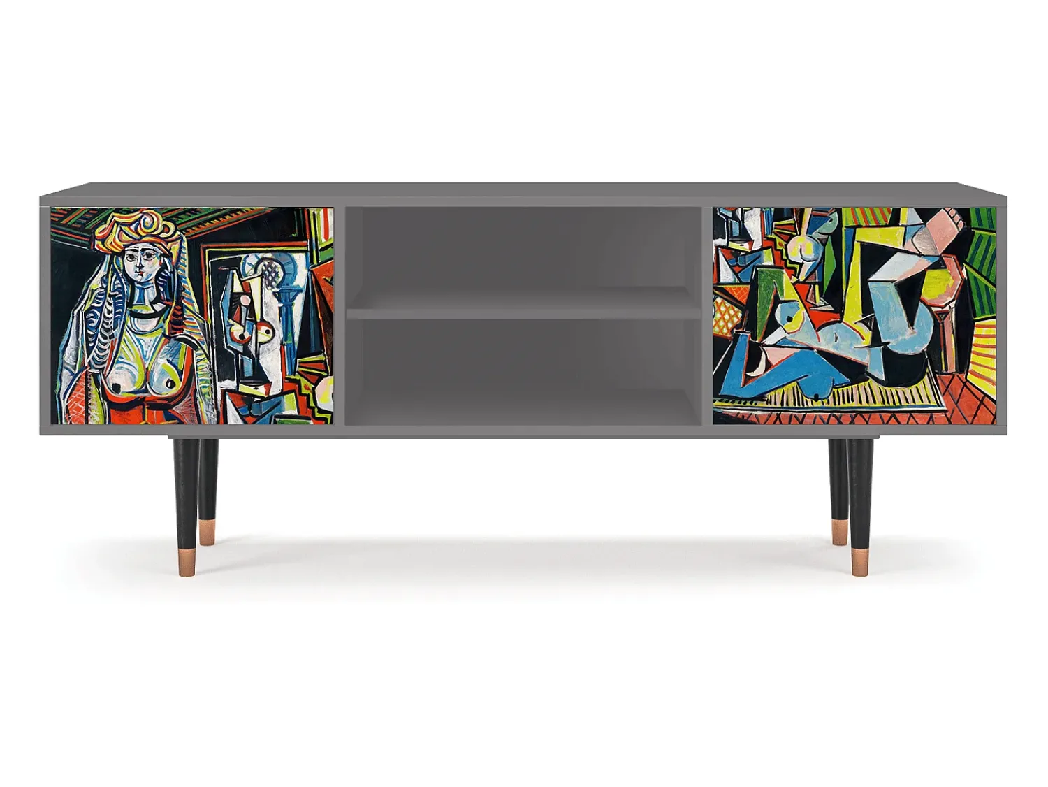 Móvel De Tv| Mueble de TV - 170х69х48 cm - T2 - Women of Algiers, Cinza Cinzento