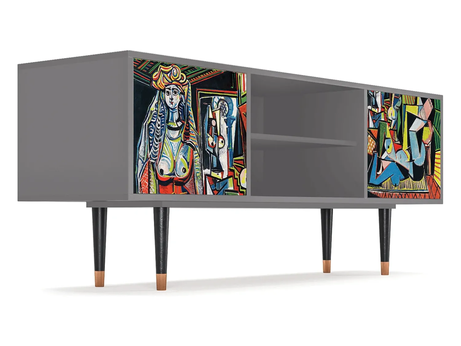 Móvel De Tv| Mueble de TV - 170х69х48 cm - T2 - Women of Algiers, Cinza Cinzento