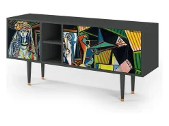 Móvel De Tv* Mueble de TV - 150х69х41 cm - T5 - Women of Algiers, Antracite Cinza antracite