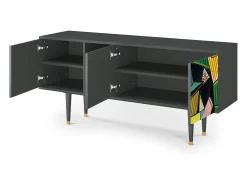 Móvel De Tv* Mueble de TV - 150х69х41 cm - T5 - Women of Algiers, Antracite Cinza antracite