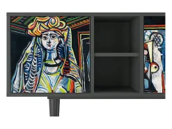 Móvel De Tv* Mueble de TV - 150х69х41 cm - T5 - Women of Algiers, Antracite Cinza antracite