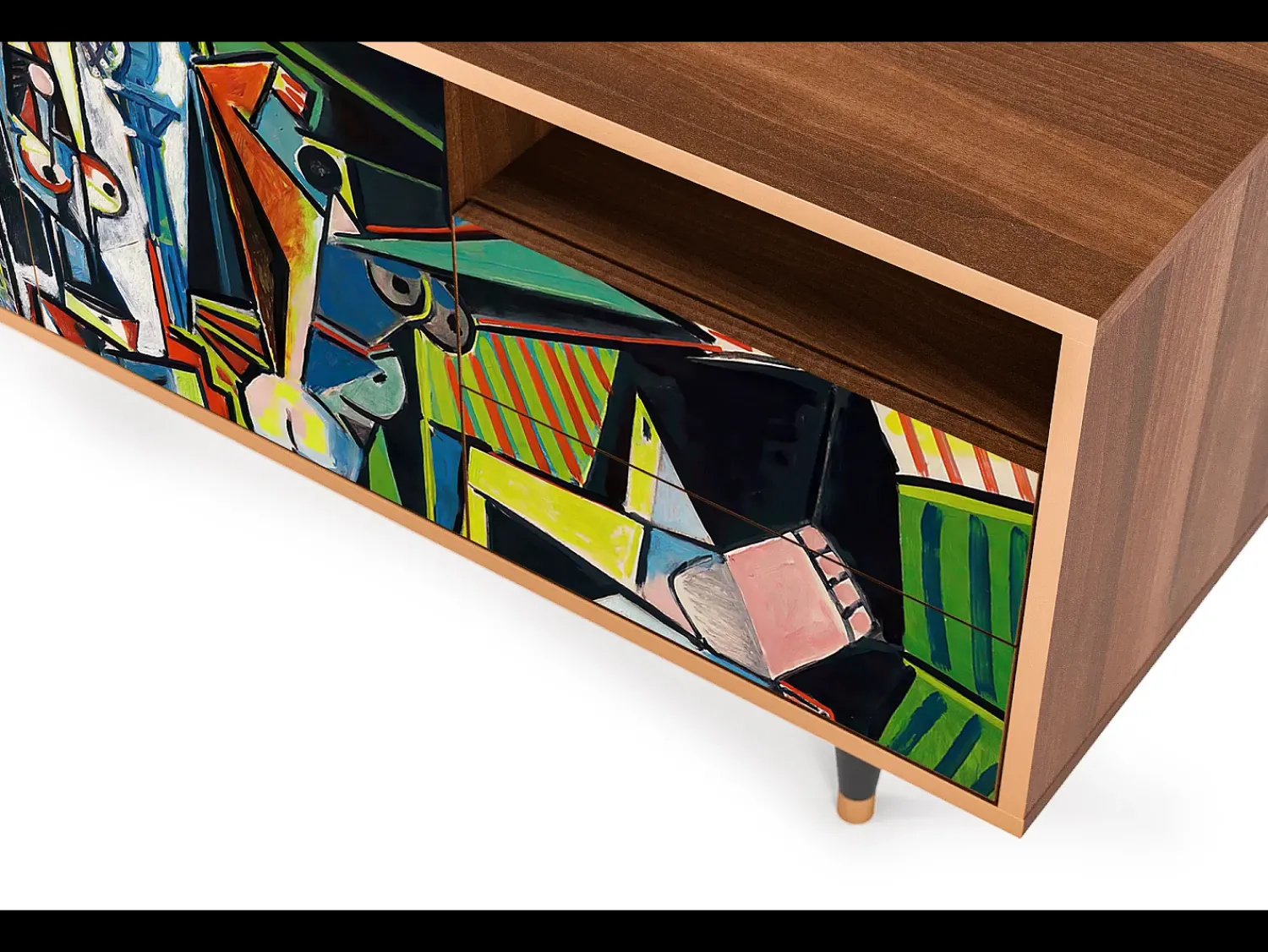 Móvel De Tv| Mueble de TV - 125х56х41 cm - T7 - Women of Algiers, Nogueira Castanho