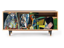 Móvel De Tv| Mueble de TV - 125х56х41 cm - T7 - Women of Algiers, Nogueira Castanho