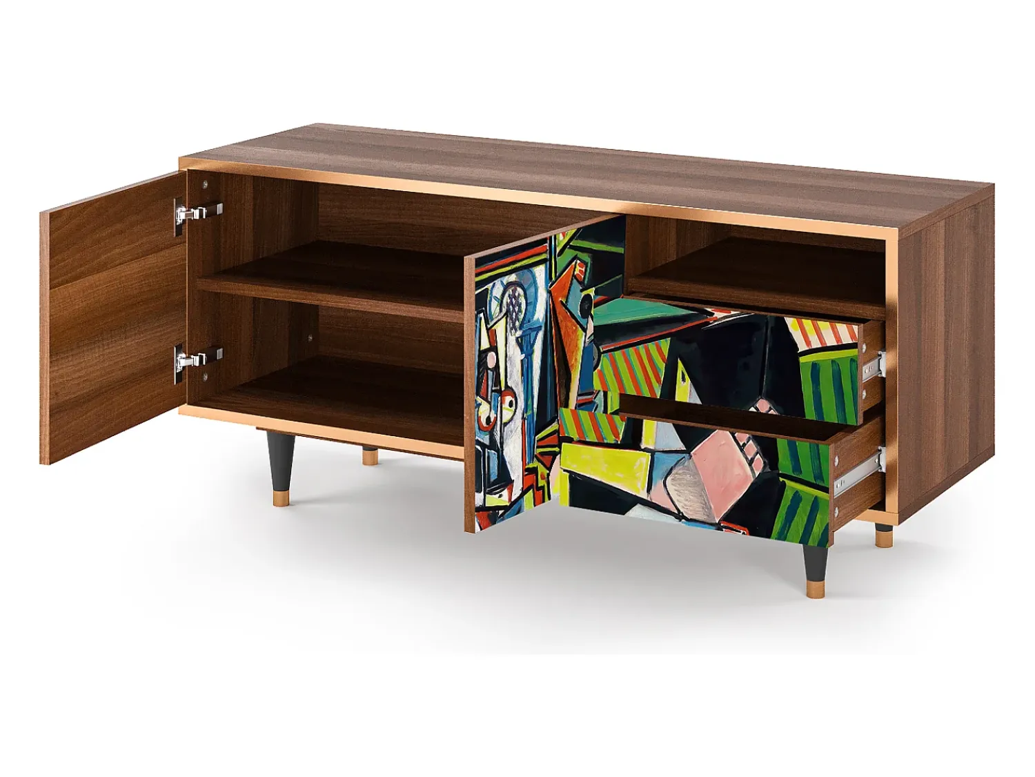 Móvel De Tv| Mueble de TV - 125х56х41 cm - T7 - Women of Algiers, Nogueira Castanho