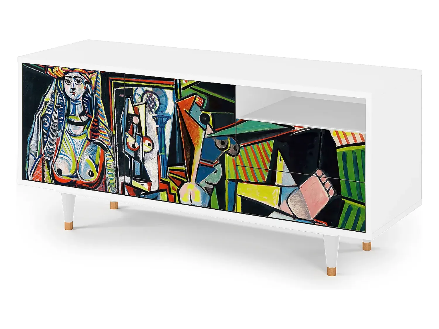 Móvel De Tv| Mueble de TV - 125х56х41 cm - T7 - Women of Algiers, Branco Bege
