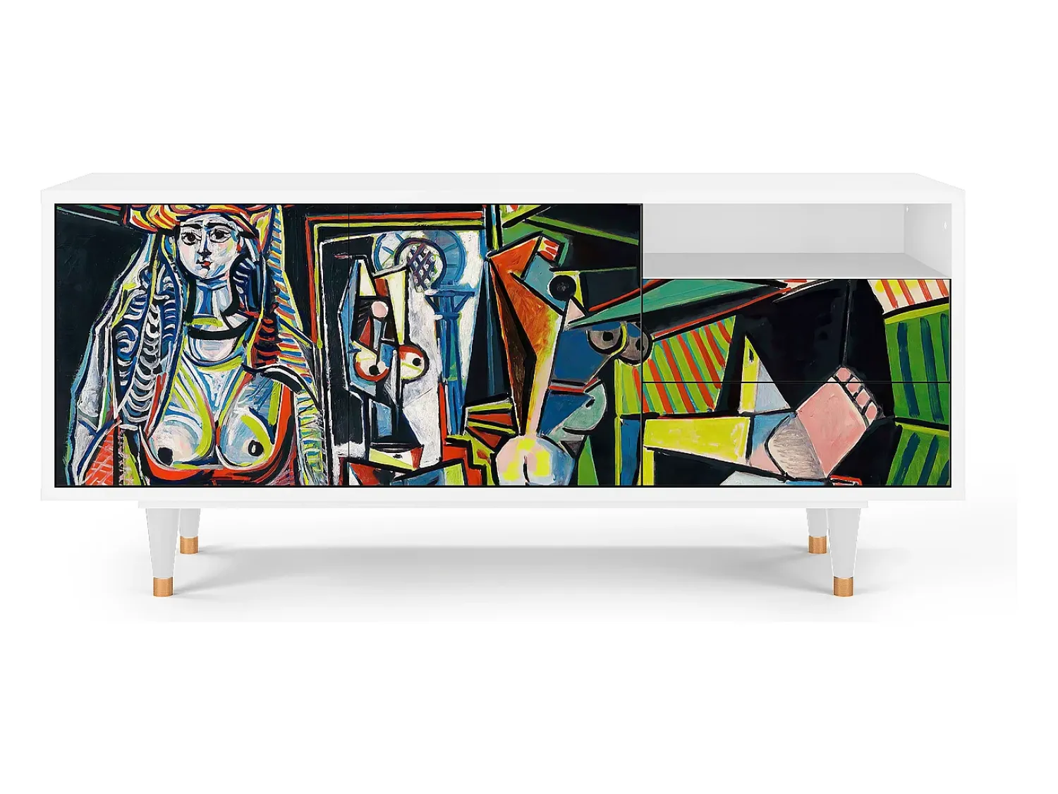 Móvel De Tv| Mueble de TV - 125х56х41 cm - T7 - Women of Algiers, Branco Bege