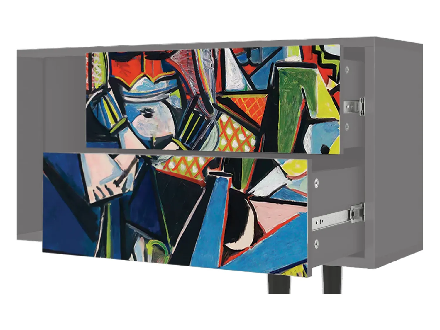 Móvel De Tv| Mueble de TV - 170х69х48 cm - T1 - Women of Algiers, Cinza Cinzento