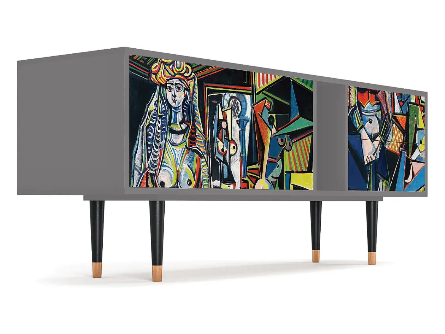 Móvel De Tv| Mueble de TV - 170х69х48 cm - T1 - Women of Algiers, Cinza Cinzento