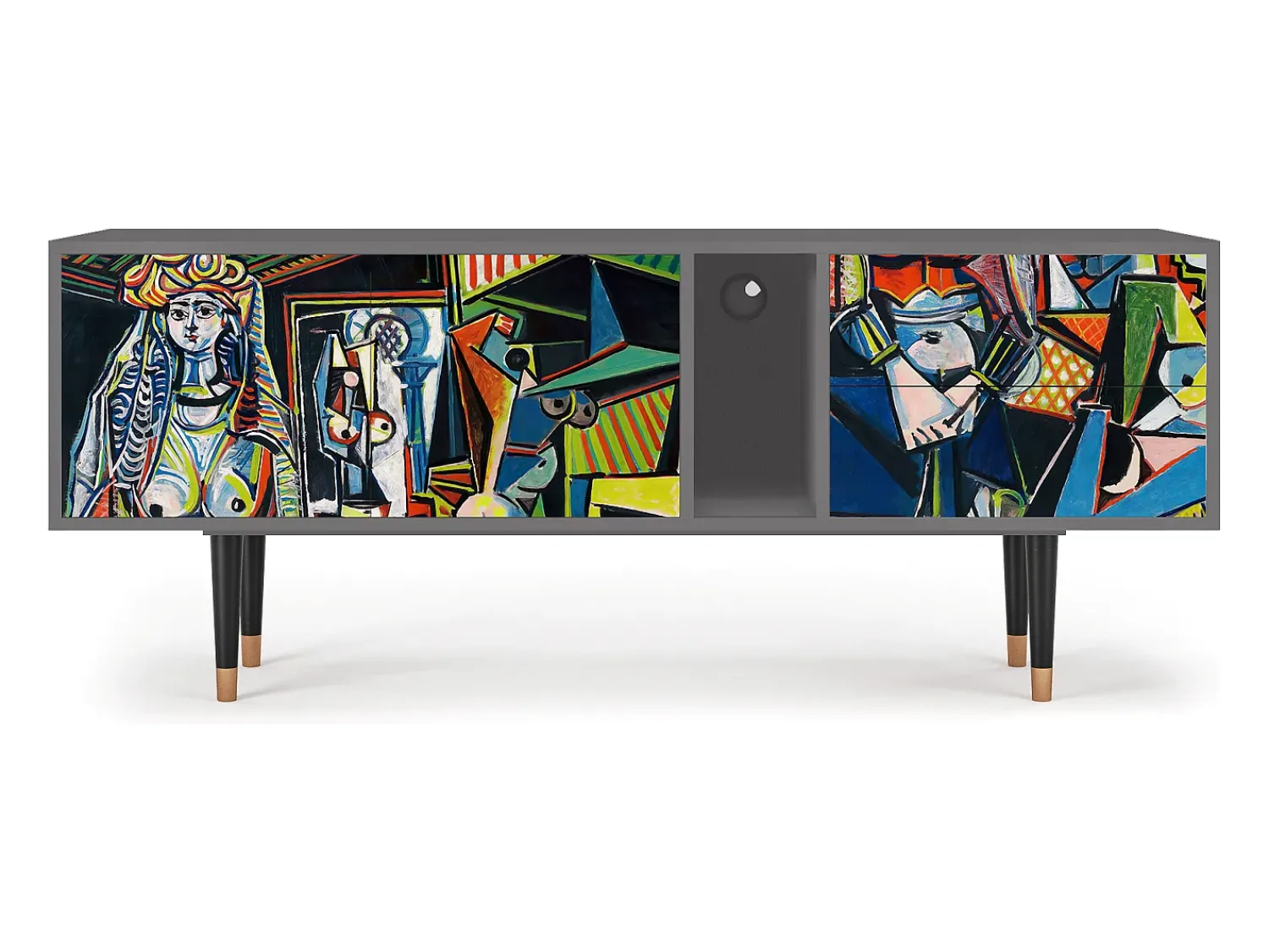 Móvel De Tv| Mueble de TV - 170х69х48 cm - T1 - Women of Algiers, Cinza Cinzento