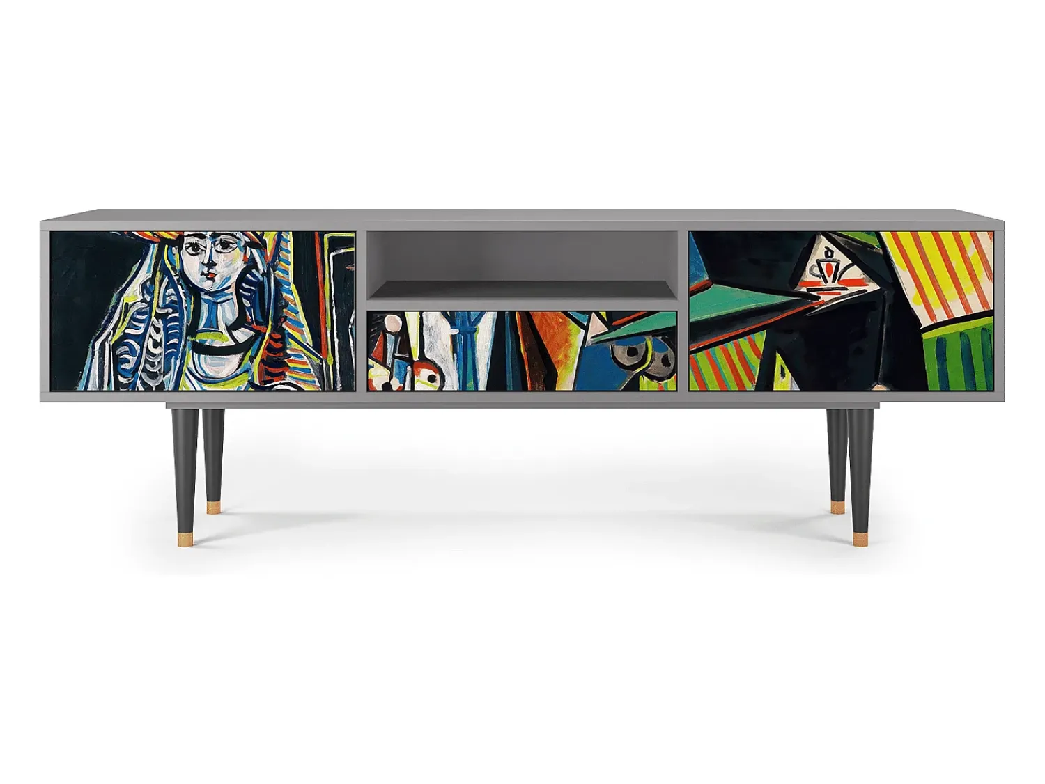 Móvel De Tv* Mueble de TV - 170х59х41 cm - T6 - Women of Algiers, Cinza Cinzento