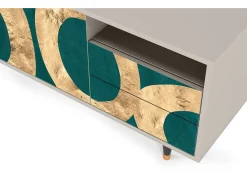 Móvel De Tv| Mueble de TV - 125х56х41 cm - T7 - Zircon Sphere, Areia Bege