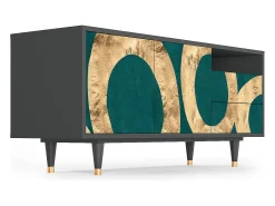 Móvel De Tv* Mueble de TV - 125х56х41 cm - T7 - Zircon Sphere, Antracite Cinza antracite
