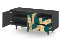 Móvel De Tv* Mueble de TV - 125х56х41 cm - T7 - Zircon Sphere, Antracite Cinza antracite