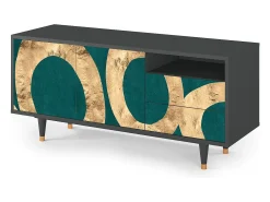 Móvel De Tv* Mueble de TV - 125х56х41 cm - T7 - Zircon Sphere, Antracite Cinza antracite