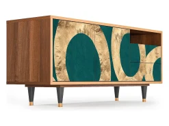 New Mueble de TV - 125х56х41 cm - T7 - Zircon Sphere, Nogueira Castanho