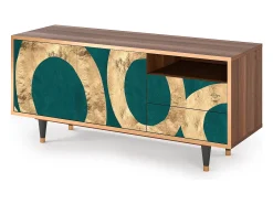 New Mueble de TV - 125х56х41 cm - T7 - Zircon Sphere, Nogueira Castanho