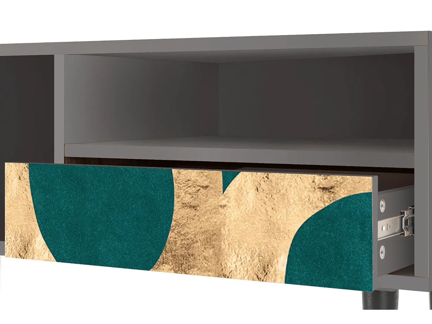 Outlet Mueble de TV - 115х59х48 cm - T3 - Zircon Sphere, Cinza Cinzento