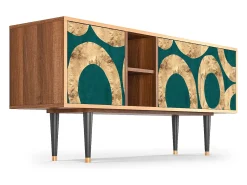 Móvel De Tv| Mueble de TV - 150х69х41 cm - T5 - Zircon Sphere, Nogueira Castanho