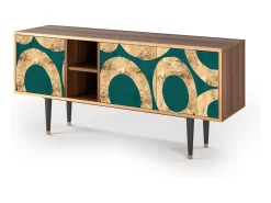 Móvel De Tv| Mueble de TV - 150х69х41 cm - T5 - Zircon Sphere, Nogueira Castanho