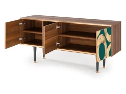Móvel De Tv| Mueble de TV - 150х69х41 cm - T5 - Zircon Sphere, Nogueira Castanho