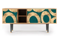 Móvel De Tv| Mueble de TV - 150х69х41 cm - T5 - Zircon Sphere, Nogueira Castanho