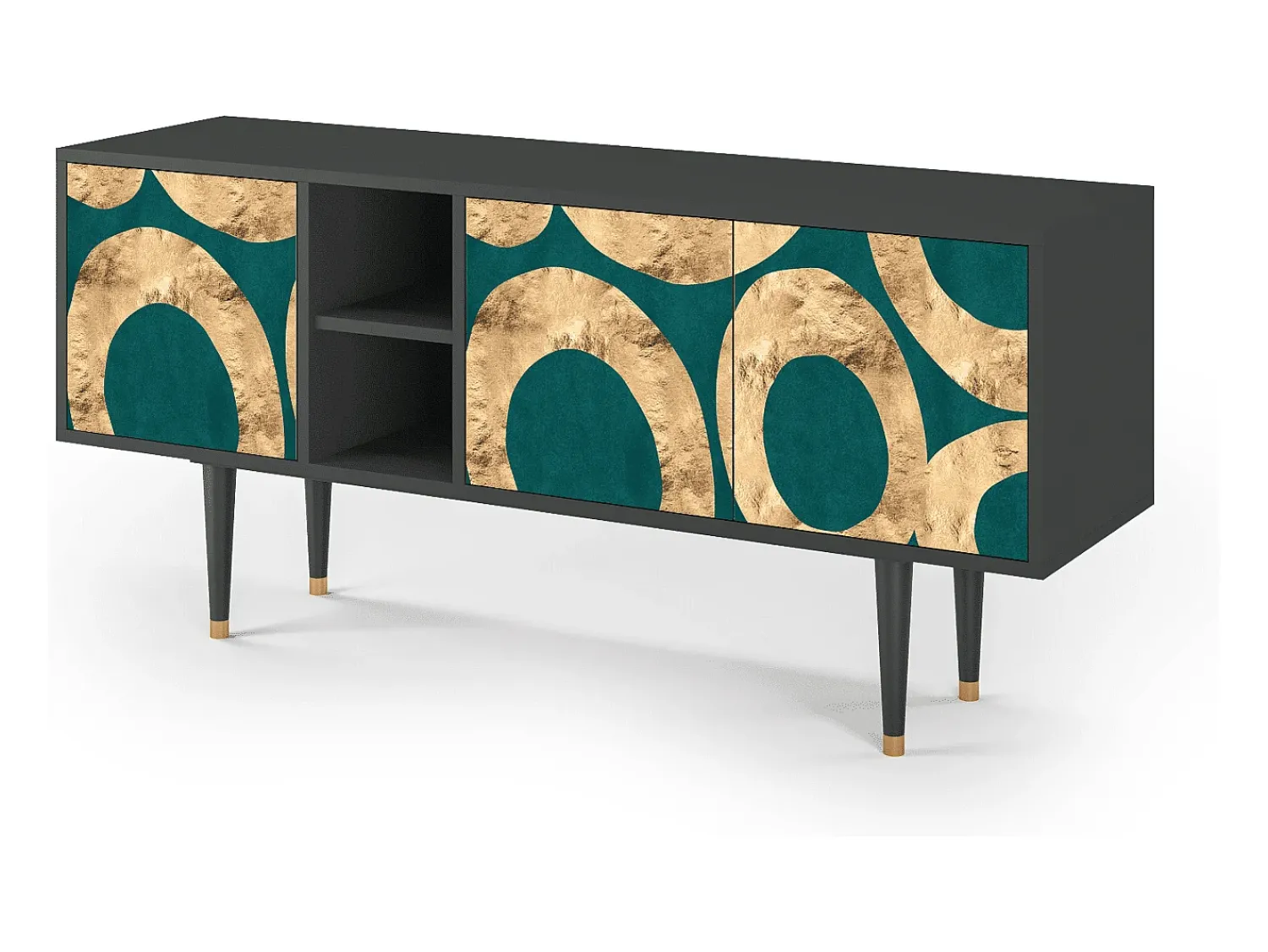 Móvel De Tv* Mueble de TV - 150х69х41 cm - T5 - Zircon Sphere, Antracite Cinza antracite