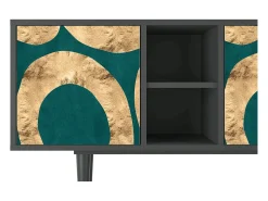 Móvel De Tv* Mueble de TV - 150х69х41 cm - T5 - Zircon Sphere, Antracite Cinza antracite