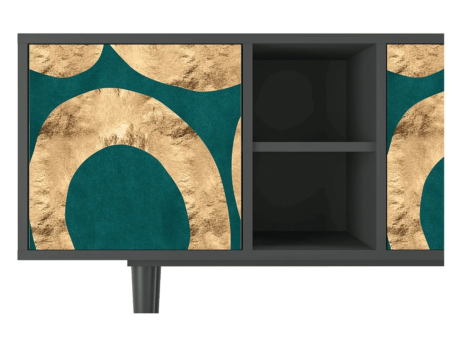 Móvel De Tv* Mueble de TV - 150х69х41 cm - T5 - Zircon Sphere, Antracite Cinza antracite