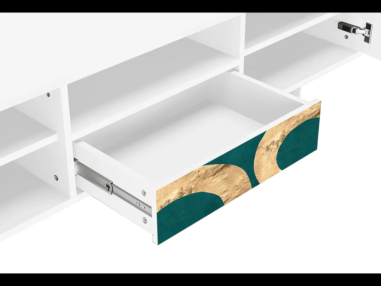Móvel De Tv* Mueble de TV - 170х59х41 cm - T6 - Zircon Sphere, Branco Bege
