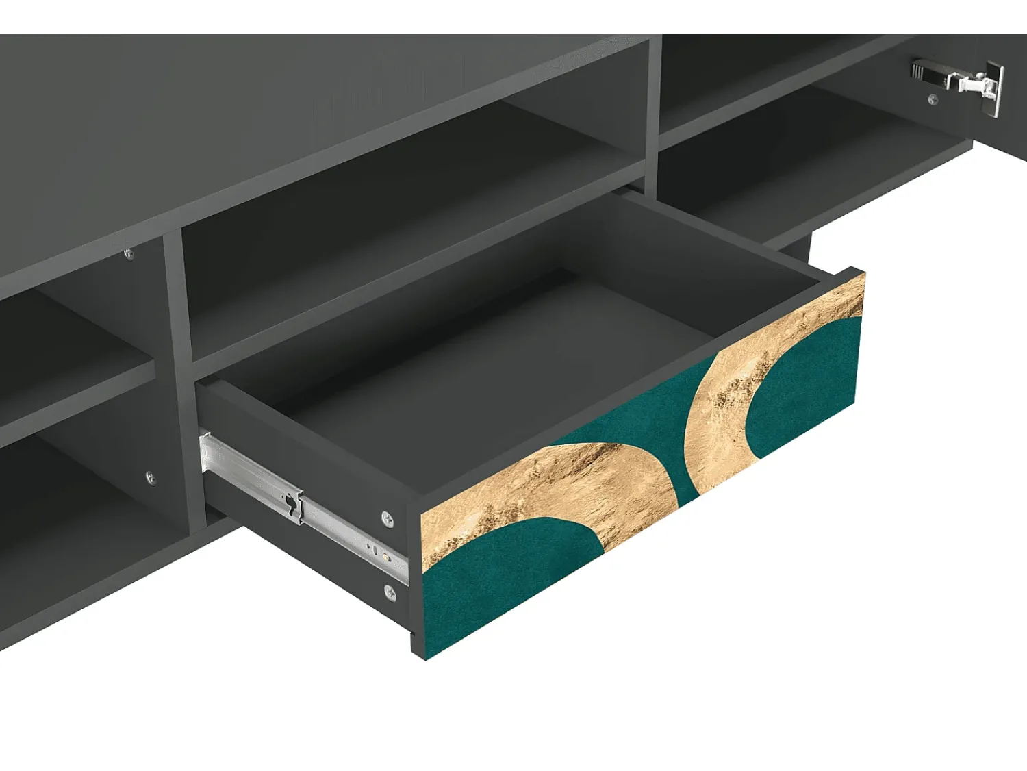 New Mueble de TV - 170х59х41 cm - T6 - Zircon Sphere, Antracite Cinza antracite