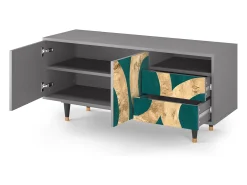 Móvel De Tv* Mueble de TV - 125х56х41 cm - T7 - Zircon Sphere, Cinza Cinzento