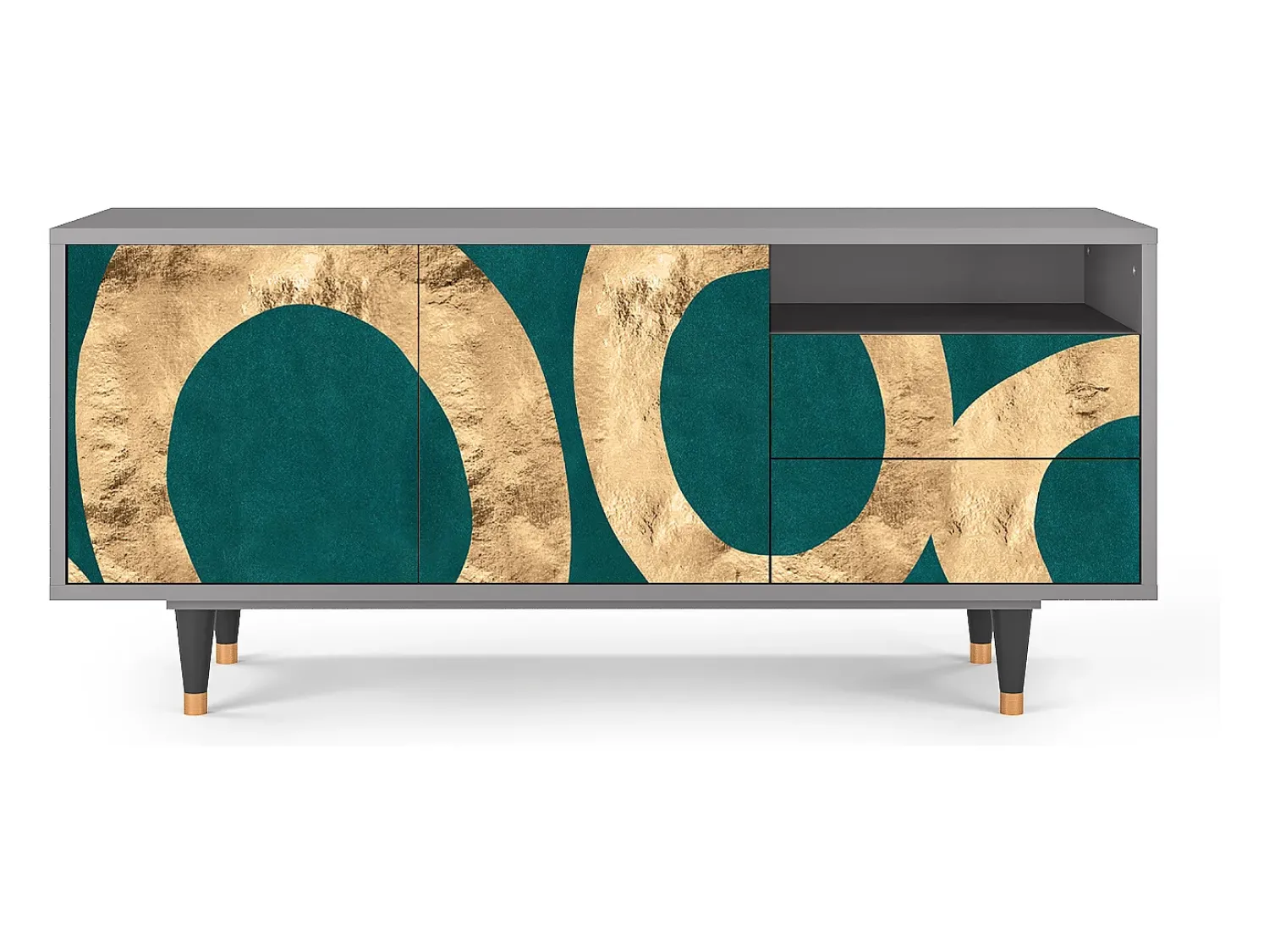 Móvel De Tv* Mueble de TV - 125х56х41 cm - T7 - Zircon Sphere, Cinza Cinzento