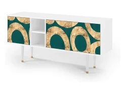Mueble de TV - 150х69х41 cm - T5 - Zircon Sphere, Branco^ Móvel De Tv