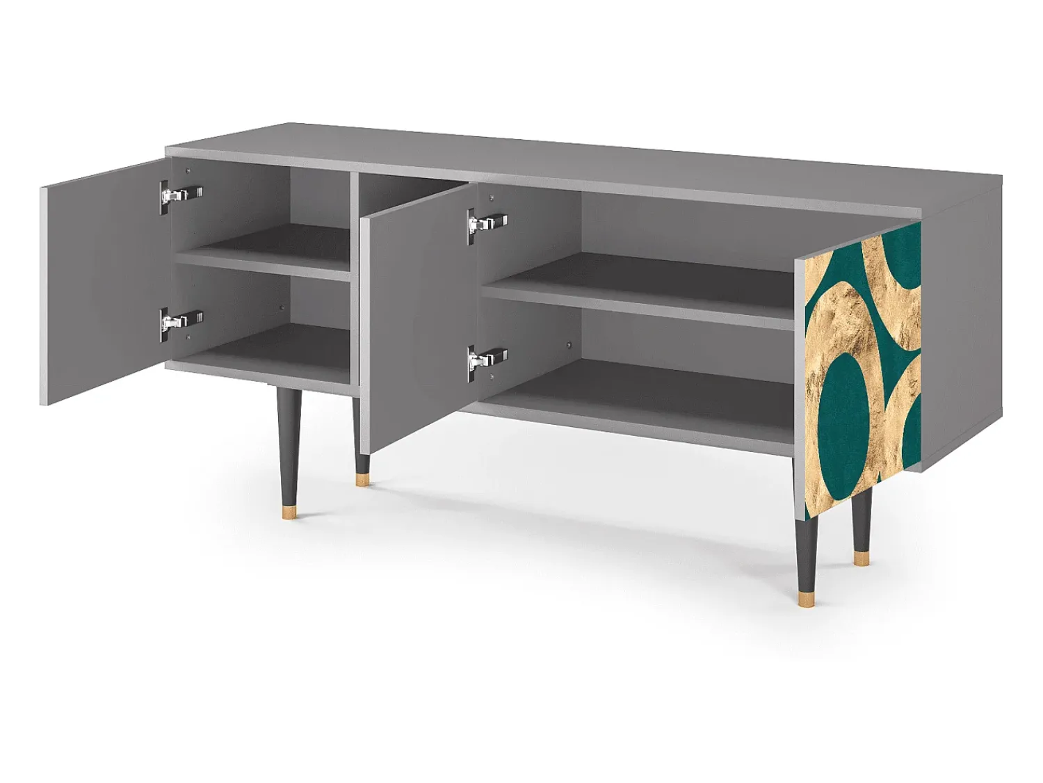 Online Mueble de TV - 150х69х41 cm - T5 - Zircon Sphere, Cinza Cinzento
