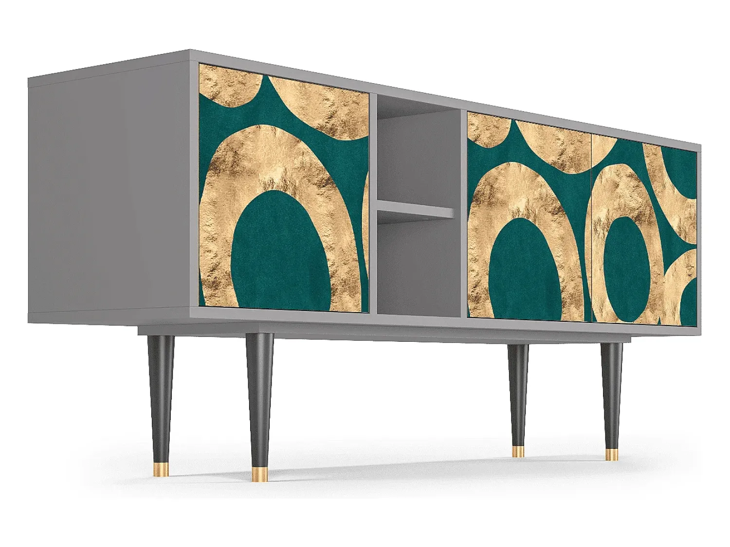 Online Mueble de TV - 150х69х41 cm - T5 - Zircon Sphere, Cinza Cinzento