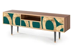 Móvel De Tv| Mueble de TV - 170х59х41 cm - T6 - Zircon Sphere, Nogueira Castanho