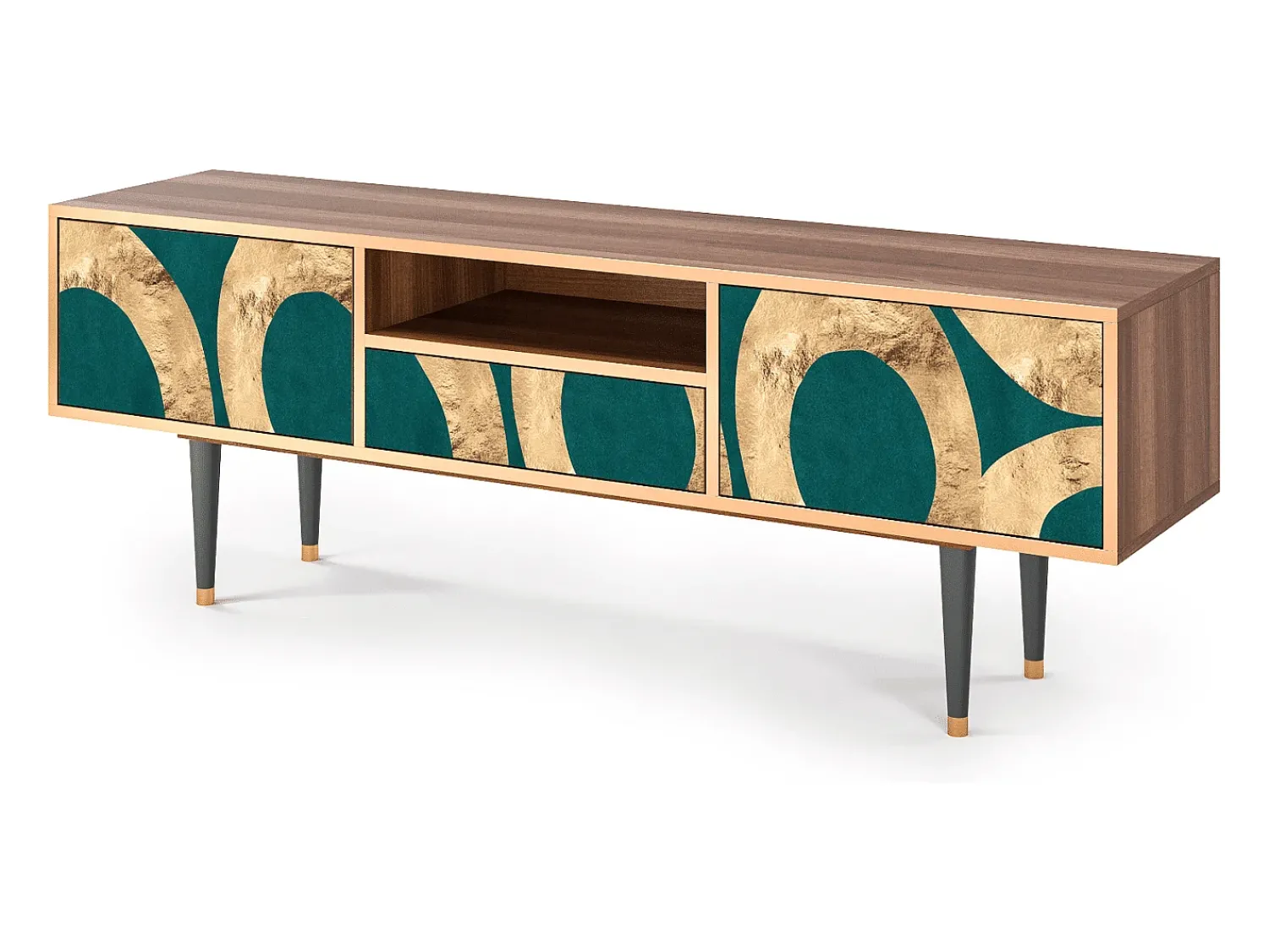 Móvel De Tv| Mueble de TV - 170х59х41 cm - T6 - Zircon Sphere, Nogueira Castanho