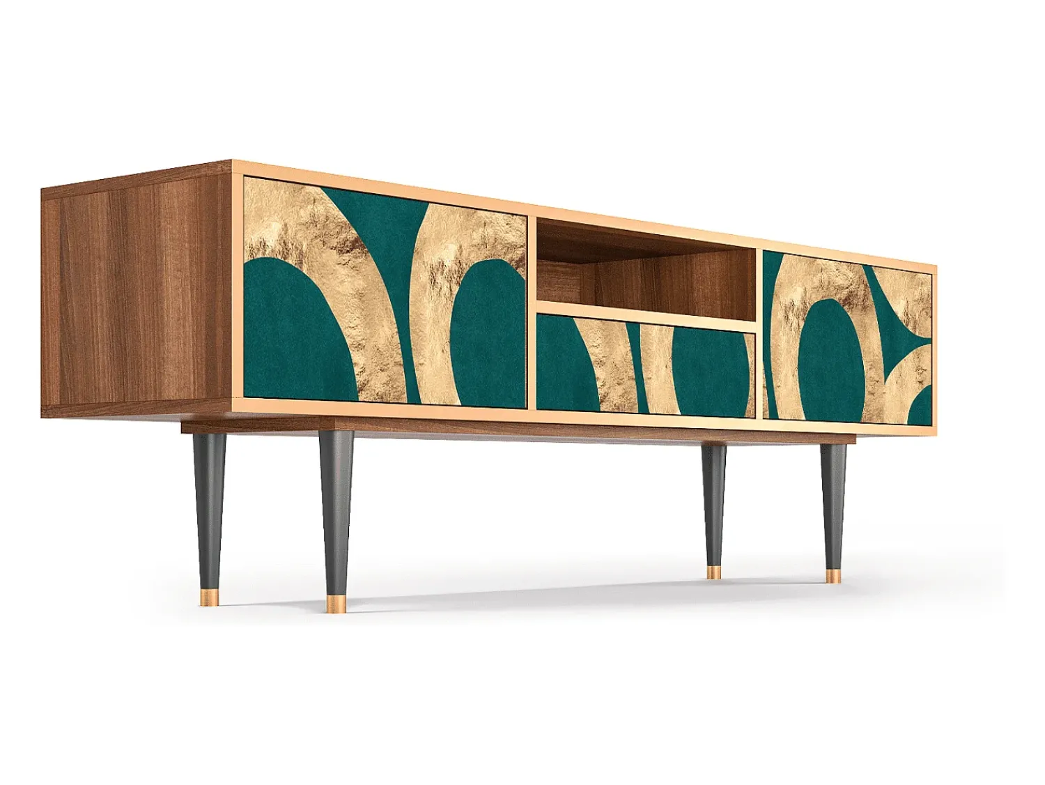 Móvel De Tv| Mueble de TV - 170х59х41 cm - T6 - Zircon Sphere, Nogueira Castanho