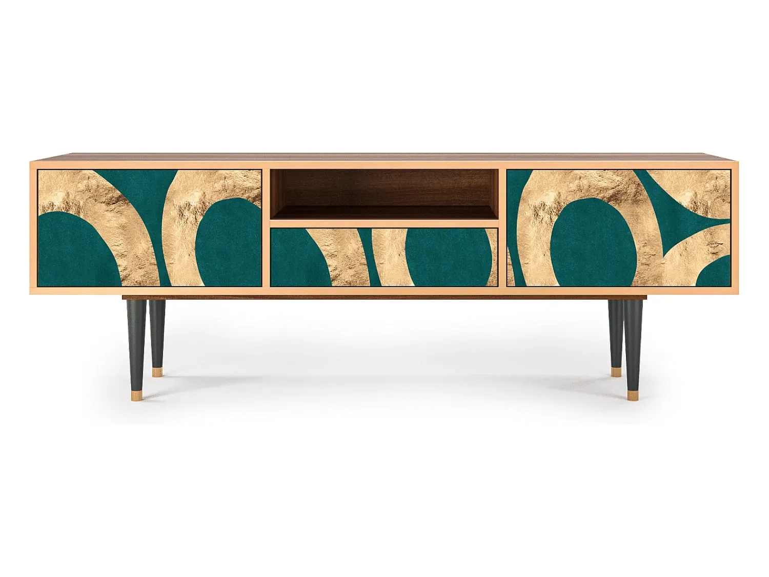 Móvel De Tv| Mueble de TV - 170х59х41 cm - T6 - Zircon Sphere, Nogueira Castanho