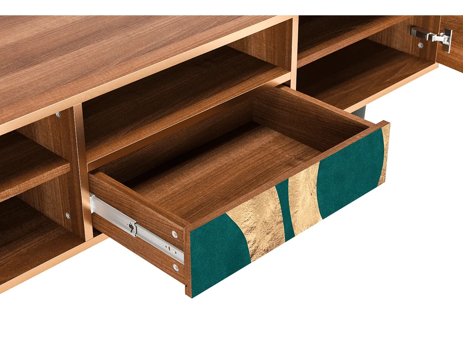 Móvel De Tv| Mueble de TV - 170х59х41 cm - T6 - Zircon Sphere, Nogueira Castanho