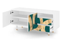 Mueble de TV - 125х56х41 cm - T7 - Zircon Sphere, Branco^ Móvel De Tv