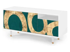 Mueble de TV - 125х56х41 cm - T7 - Zircon Sphere, Branco^ Móvel De Tv
