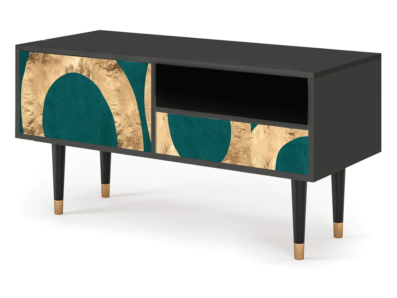 Móvel De Tv* Mueble de TV - 115х59х48 cm - T3 - Zircon Sphere, Antracite Cinza antracite