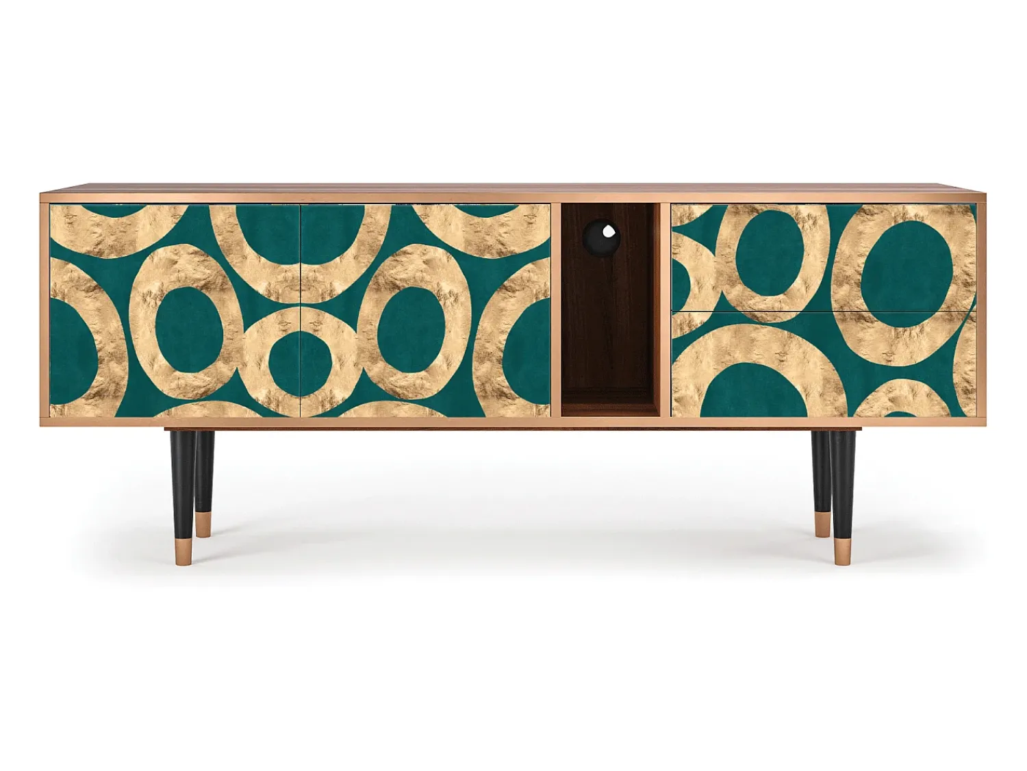 Móvel De Tv| Mueble de TV - 170х69х48 cm - T1 - Zircon Sphere, Nogueira Castanho
