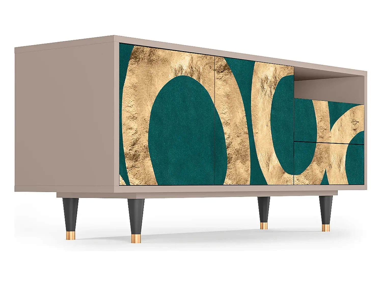 Móvel De Tv* Mueble de TV - 125х56х41 cm - T7 - Zircon Sphere, Latte Bege